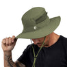Alpin Loacker Cappello da esterno per uomo e cappello da esterno per donna in verde oliva, cappello da trekking per uomo e donna con coulisse