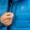 Alpin Loacker Giacca invernale da uomo estremamente calda in blu con sacca